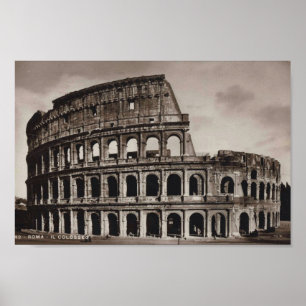 Rome, Italy, Colosseum, Vintage Poster