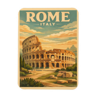Rome Italy Colosseum Vintage Travel Postcard Magnet
