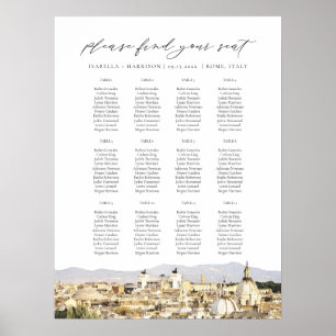 Rome Italy Destination Wedding Seating Chart