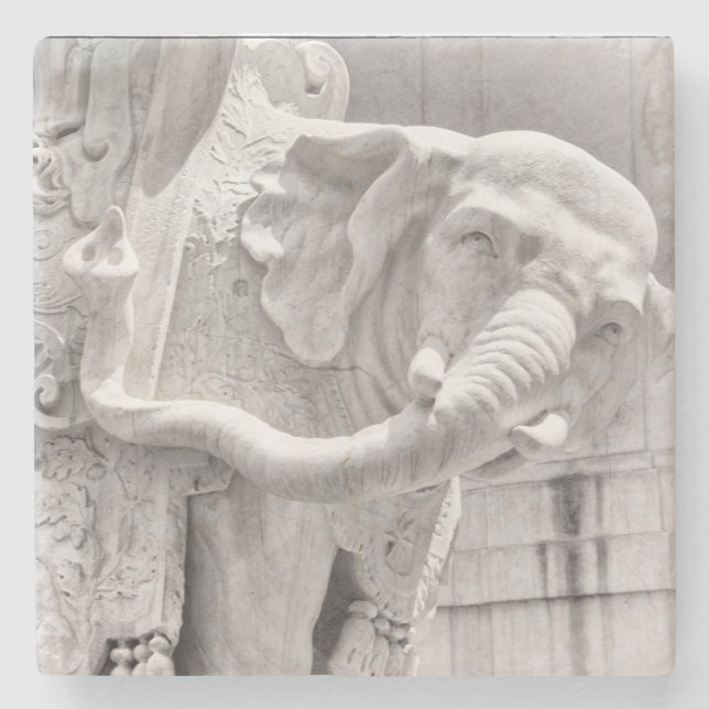 Rome, Italy Elephant Sculpture Stone Coaster (Front)