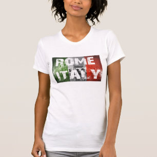 Rome Italy Flag over Coliseum T-Shirt