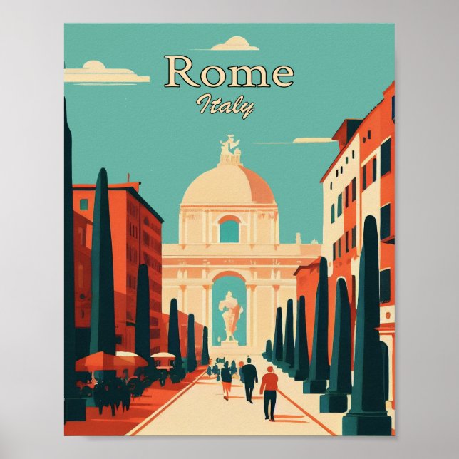 Rome Italy Minimalist Vintage Art Poster (Front)