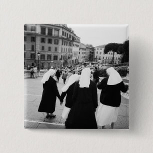 Rome Italy, Nun Patrol! (NR) 2 Inch Square Button