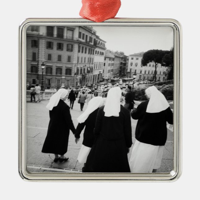 Rome Italy, Nun Patrol! (NR) Metal Ornament (Front)