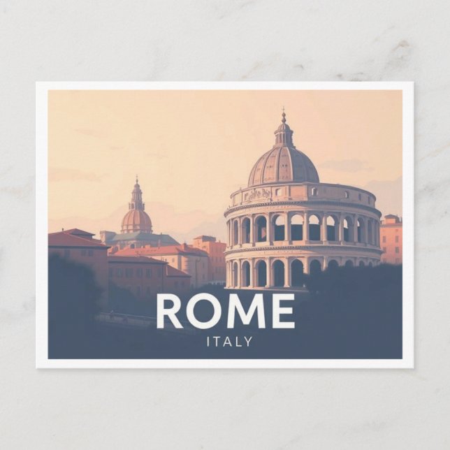 Rome Italy Pastel Travel Design Postcard (Front)