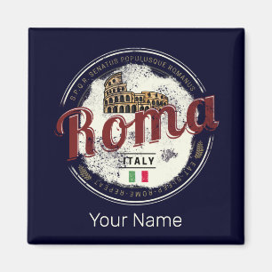 Rome Italy Retro Colosseum Vintage Holiday Magnet