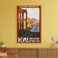 Rome Italy Roman Forum at Dawn, Vintage Travel Art