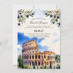 ROME Italy Skyline Destination Wedding Invitation