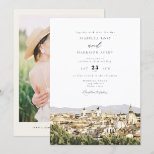 ROME Italy Skyline Destination Wedding Invitation
