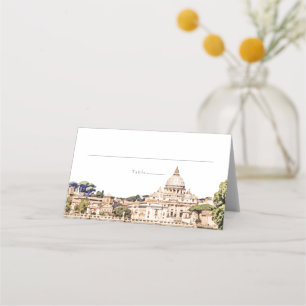 Rome Italy Skyline Travel Wedding Place Cards