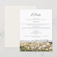 ROME Italy Skyline Wedding Details Card