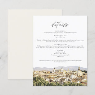 ROME Italy Skyline Wedding Details Card