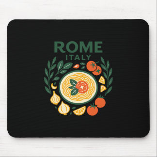 Rome Italy Souvenir Italian Pasta And Travel Desig Mouse Pad