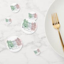 Rome Italy Victor Emmanuel Pen and Ink Sketch Flag