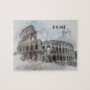 Rome Italy – Vintage Colosseum Travel Art Souvenir Jigsaw Puzzle