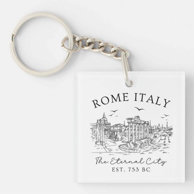 Rome Italy Vintage Keychain (Front)