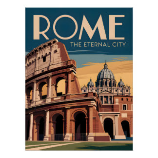 Rome Italy vintage Poster