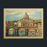 Rome Italy Vintage Travel Postcard<br><div class="desc">Rome Italy design in Vintage Travel style featuring St Peter's Basilica.</div>