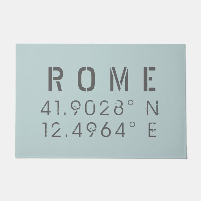 Rome Latitude Longitude Doormat (Front)