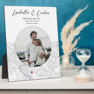 Rome Map Wedding Engagement Photo Gift Vertical Plaque