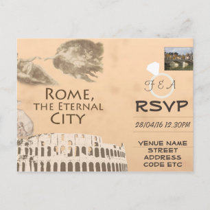 Rome Mariage à thème RSVP Invitation avec photo