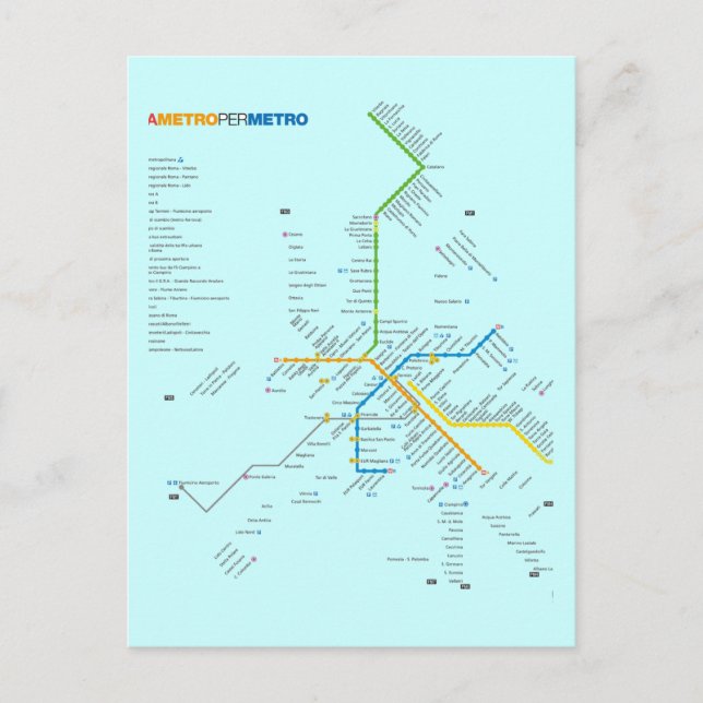 ROME METRO POSTCARD (Front)
