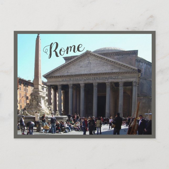 Rome (Pantheon) with text Postcard (Front)