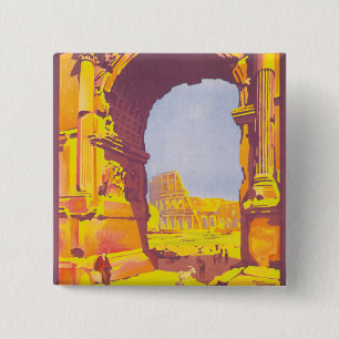 Rome par le train deluxe 2 inch square button