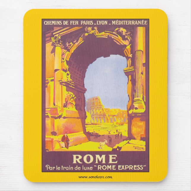 Rome par le train deluxe mouse pad (Front)