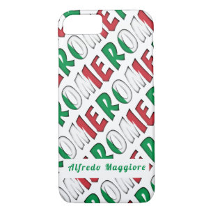 Rome Pattern Flag of Italy Colours Add Name Case-Mate iPhone Case