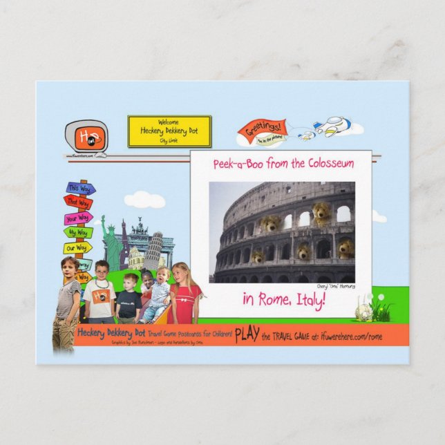 Rome! Peek-a-Boo from the Colosseum! Postcard (Front)