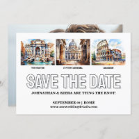 Rome photo save the date wedding destination
