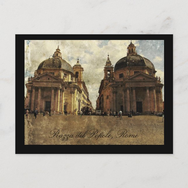Rome, Piazza del Popolo Postcard (Front)