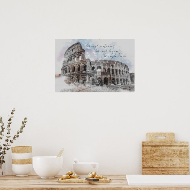Rome Postcard – Through Centuries, Through Legends Poster (Kitchen)