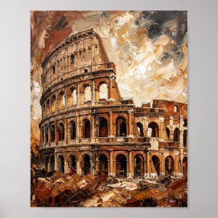 Rome Poster Luxury Abstract Oil Painting