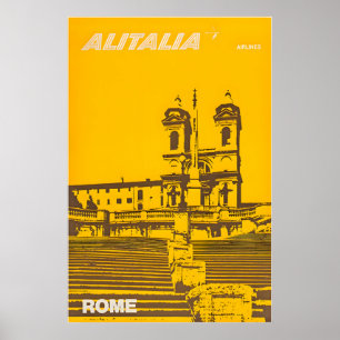Rome Print Italy Art Alitalia Travel Poster