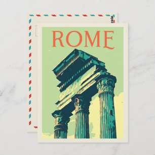 Rome, ruines romaines illustration Italie Carte po