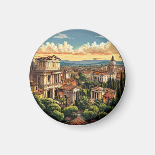 Rome Scenic View of Historic Cityscape Magnet