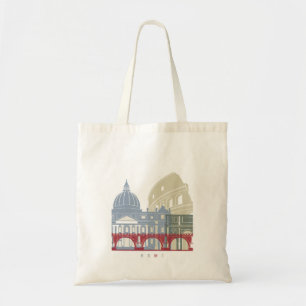 Rome skyline poster tote bag