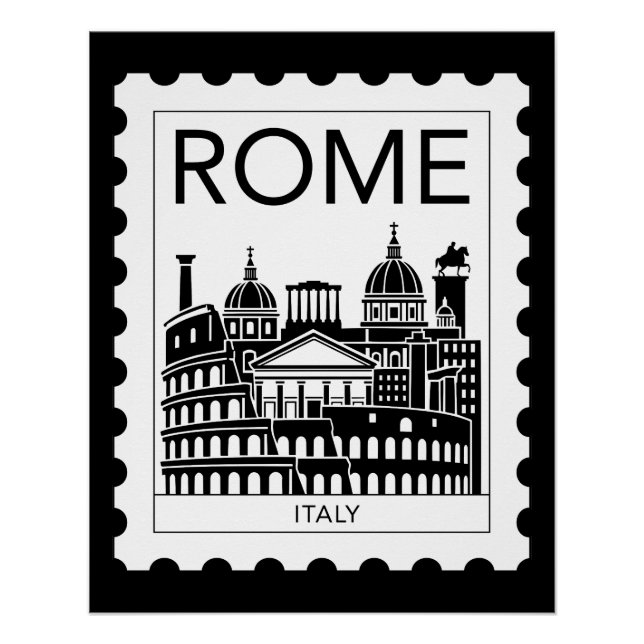 Rome Souvenir Italy Postage Stamp Poster (Front)
