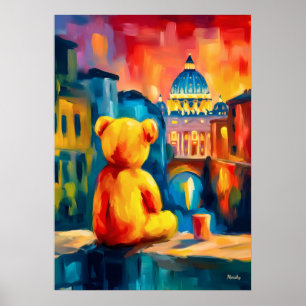 Rome Teddy Fauvist Sunset Skyline Print