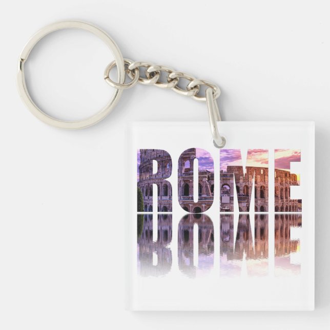 Rome text souvenir keychain (Front)
