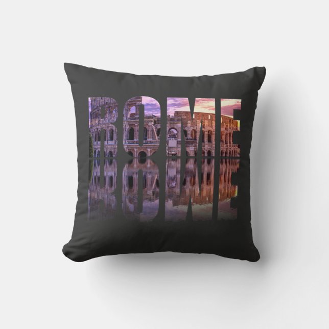 Rome text souvenir throw pillow (Front)