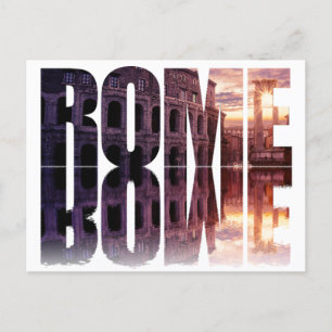 Rome text with Colosseum souvenir Postcard