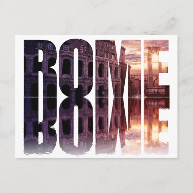 Rome text with Colosseum souvenir Postcard (Front)