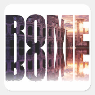 Rome text with Colosseum souvenir Square Sticker