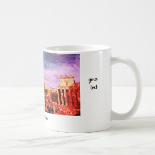 Rome travel Mug with old Roman city ruins