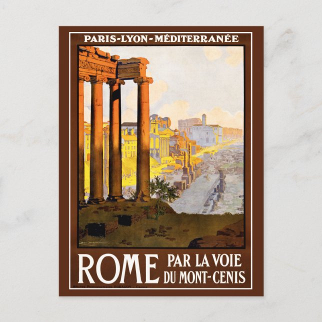 Rome Travel Poster Vintage Postcard (Front)