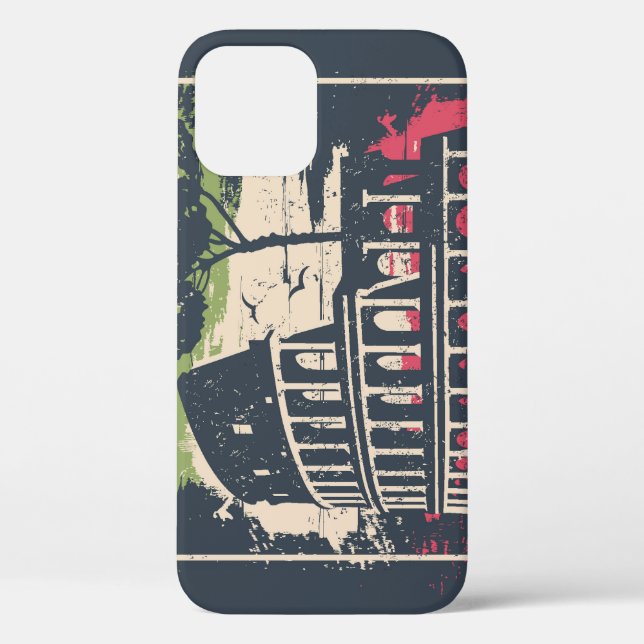 Rome Typography: Eiffel Tower Poster. Case-Mate iPhone Case (Back)