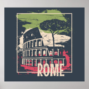 Rome Typography: Eiffel Tower Poster. Poster